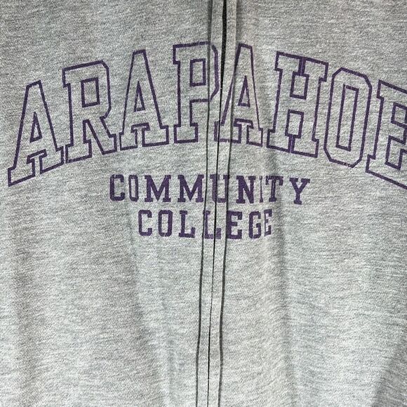 Jansport Men's Arapahoe Community College Fleece Hoodie Jacket Grey Size Large - Picture 3 of 9